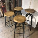 Lot of 4 industrial stools