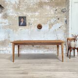 Vintage farm table with spindle legs.