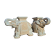 Pair of enamelled white ceramic elephant harnesses