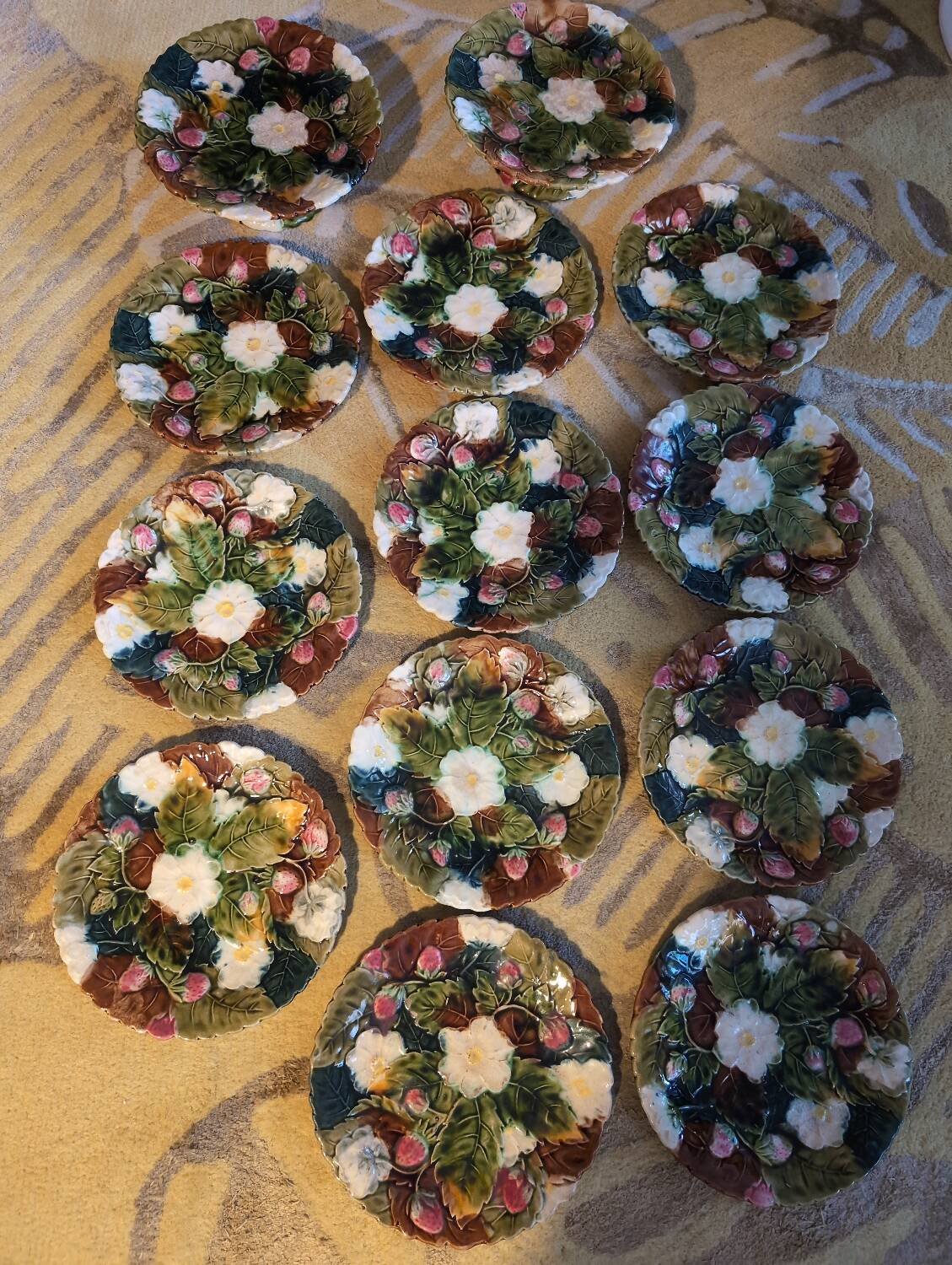 Antique slip dessert service