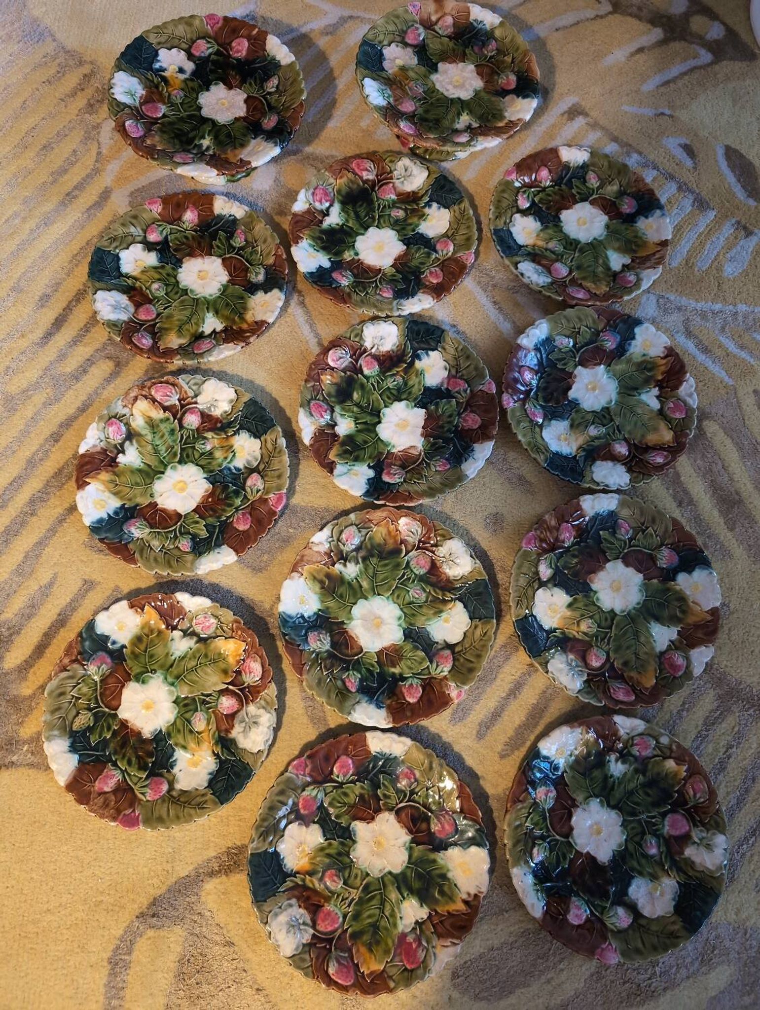 Antique slip dessert service