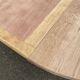 Renovated round extendable farmhouse dining table in solid oak 110-155cm.