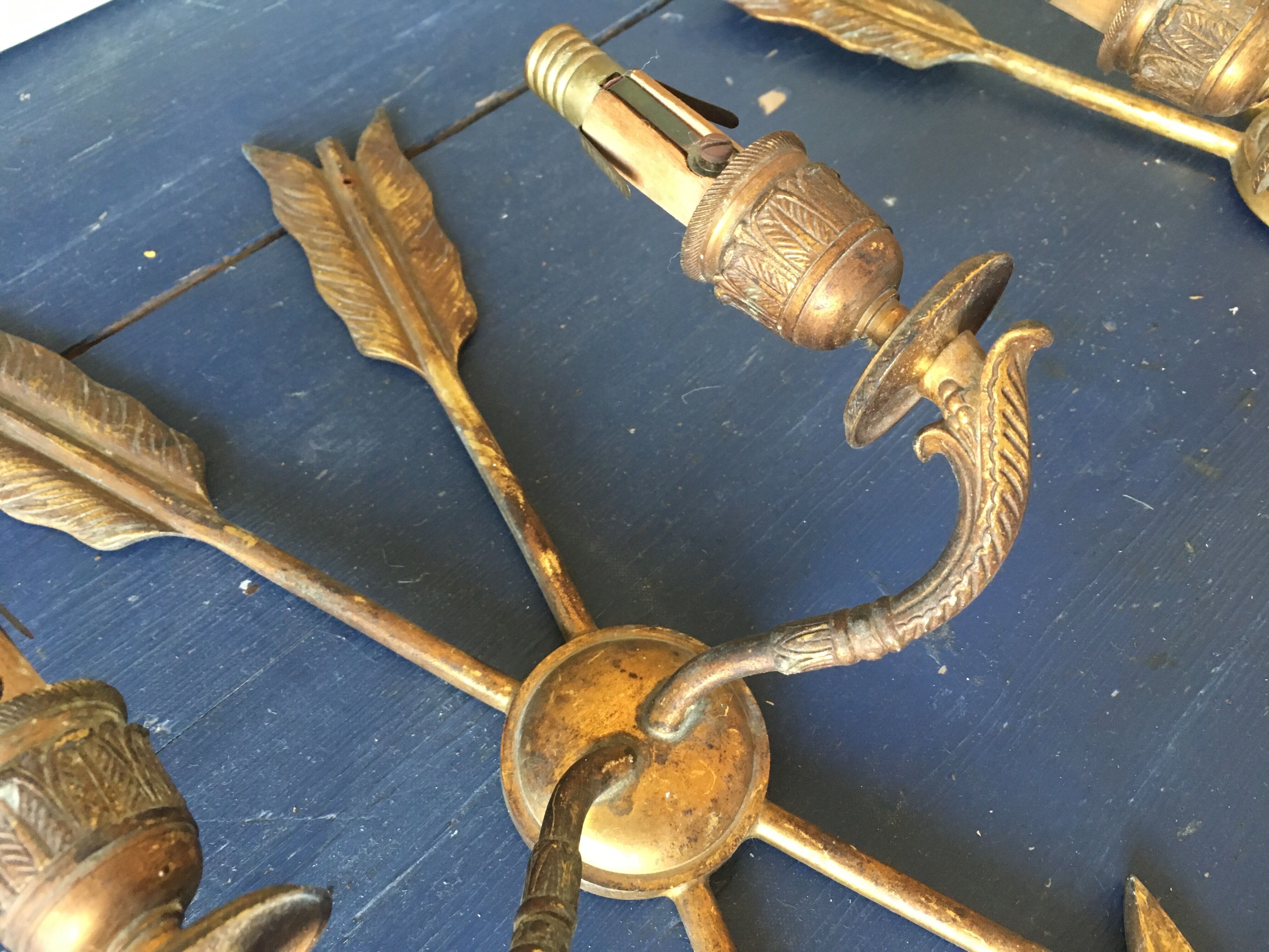 Pair of bronze empire wall sconces