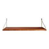 Teak and brass shelf, vintage scandinavian 1960s