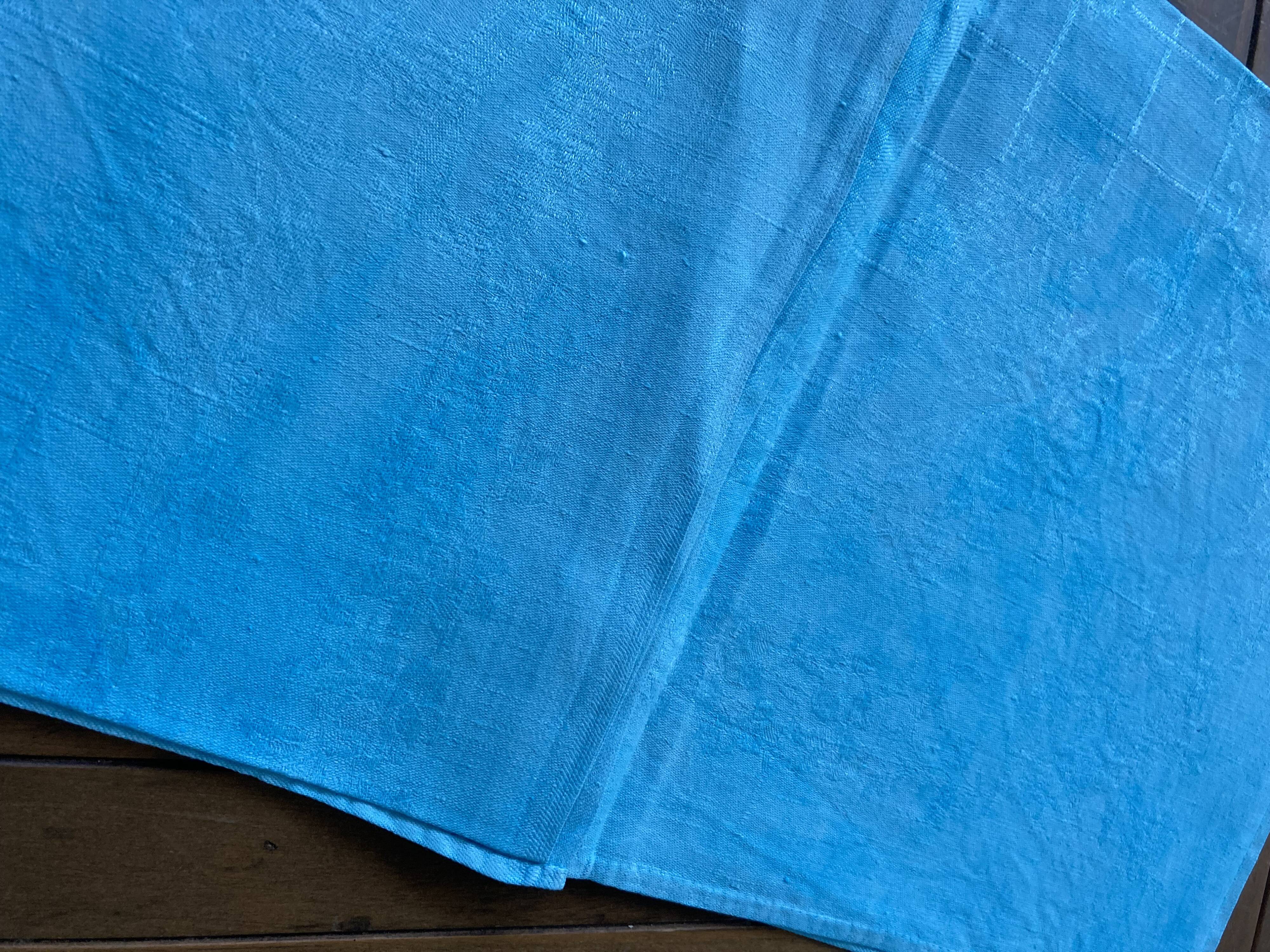 Set of 10 turquoise BL monogram damask napkins