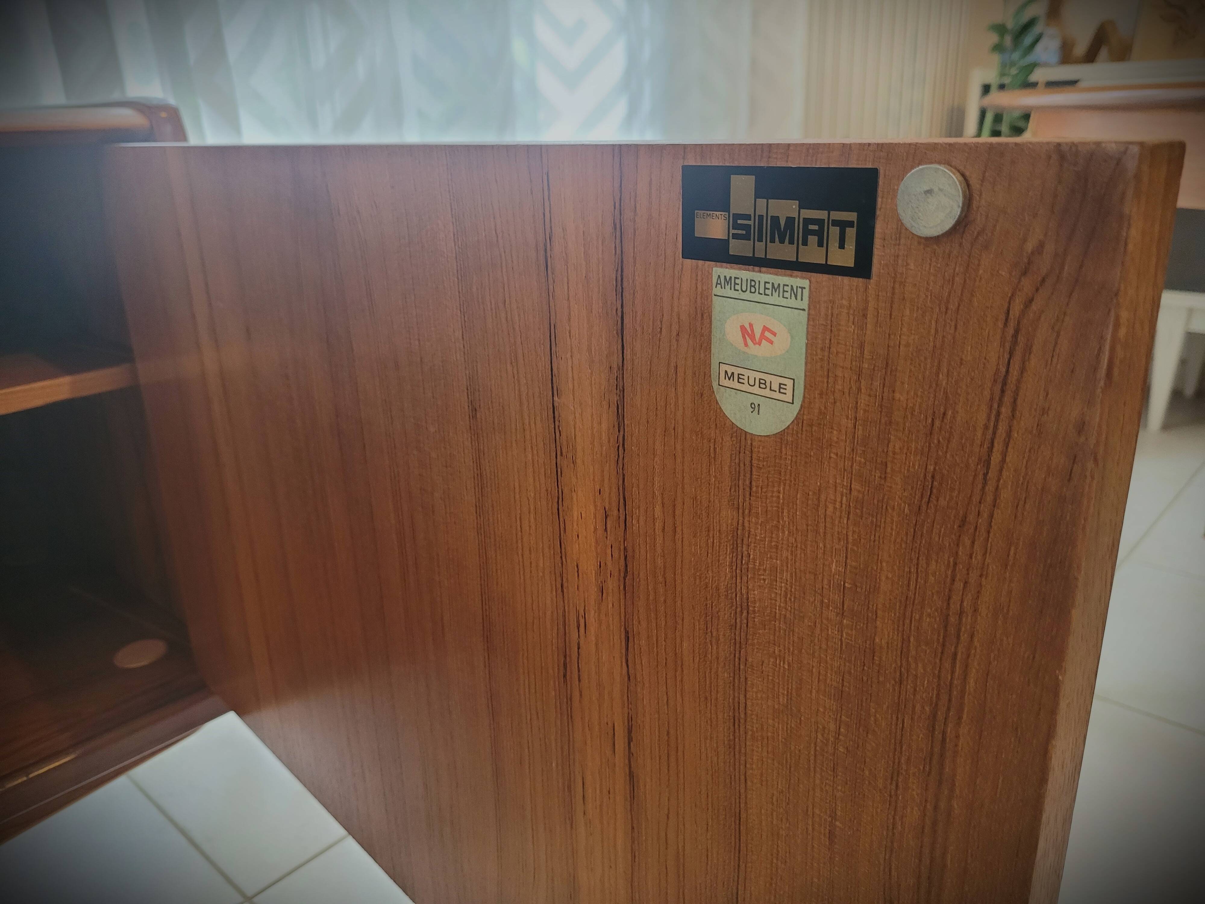 Scandinavian design sideboard in vintage teak