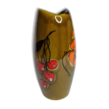 Vintage vase decorated with fruit and flowers hand-painted 20 cm