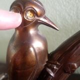 Frajou - Paire de Serre-livres aux oiseaux Pic & marbre portor