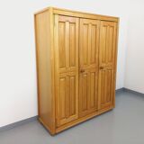Armoire dressing vintage Guillerme et Chambron en chêne massif années 60