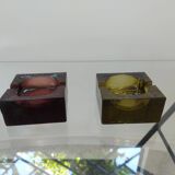 Two vintage glass ashtrays