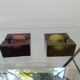 Two vintage glass ashtrays