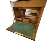 Old solid wood and black marble secretary