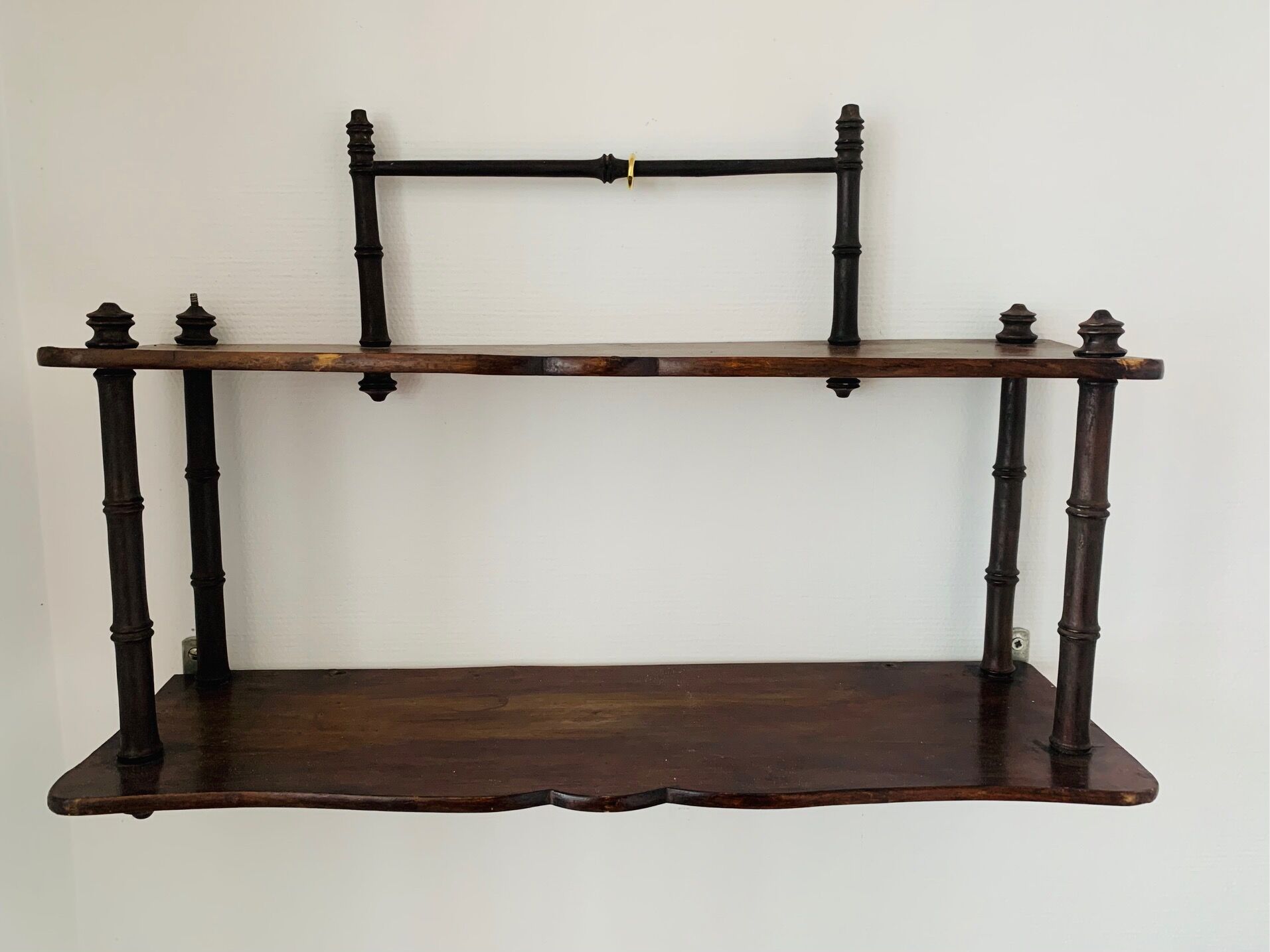 Small old shelf in wood and bamboo, 1900