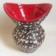 Vallauris Fat Lava Vase Red black 1950s Height 27 cm