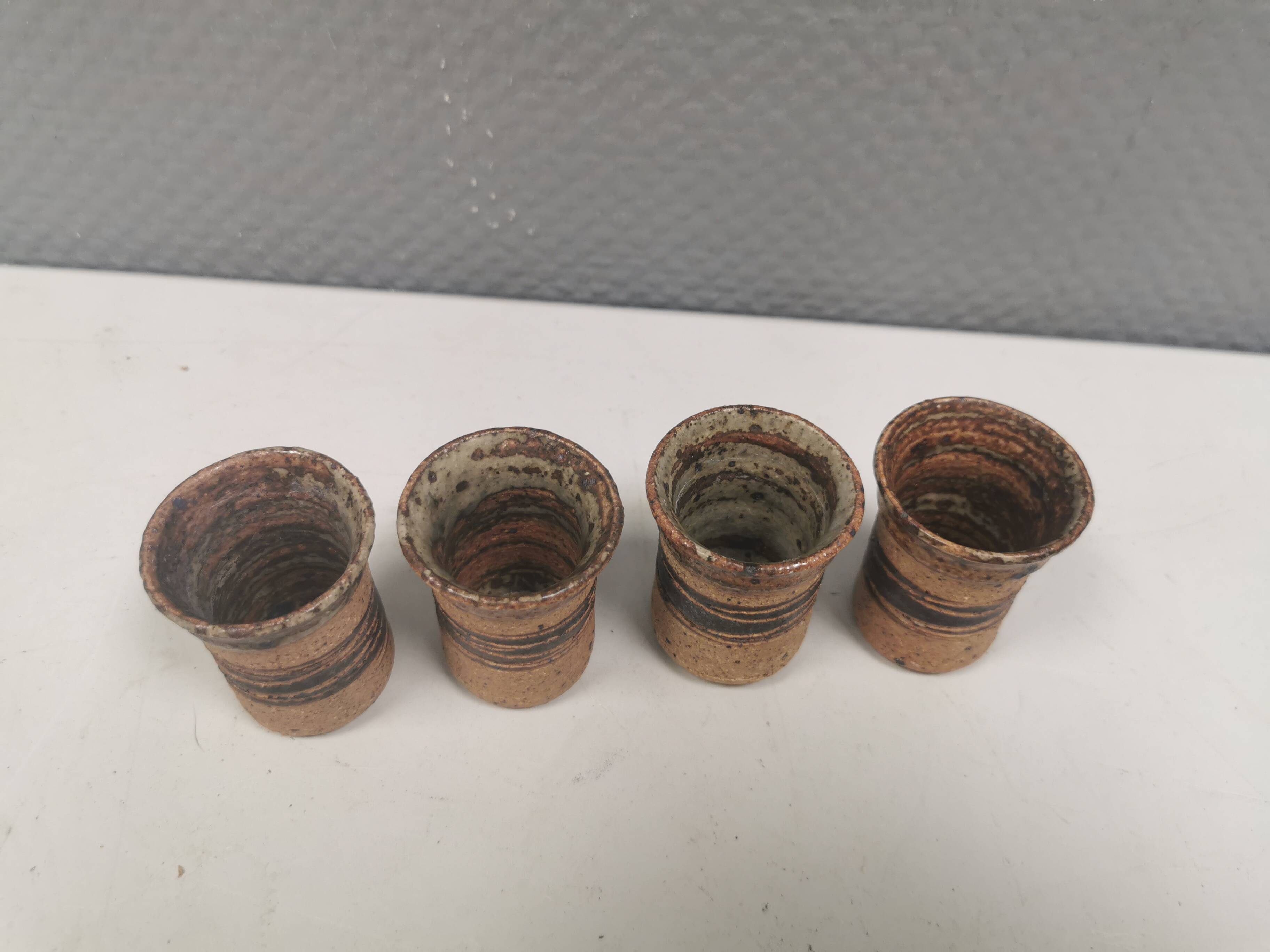 Four small vases, By famous Tue Poulsen Denmark 1960-70s.