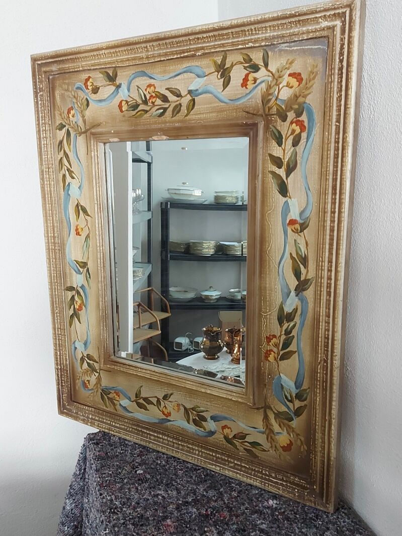 Small mirror bevelled frame painted 1970