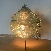 Vintage Tao Lamp Frosted Glass Transparent Blue and Orange 1960-70.