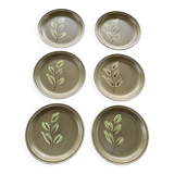 6 petites assiettes a dessert peintes a la main, Atelier du Revernay,