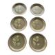 6 petites assiettes a dessert peintes a la main, Atelier du Revernay,