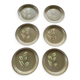 6 petites assiettes a dessert peintes a la main, Atelier du Revernay,