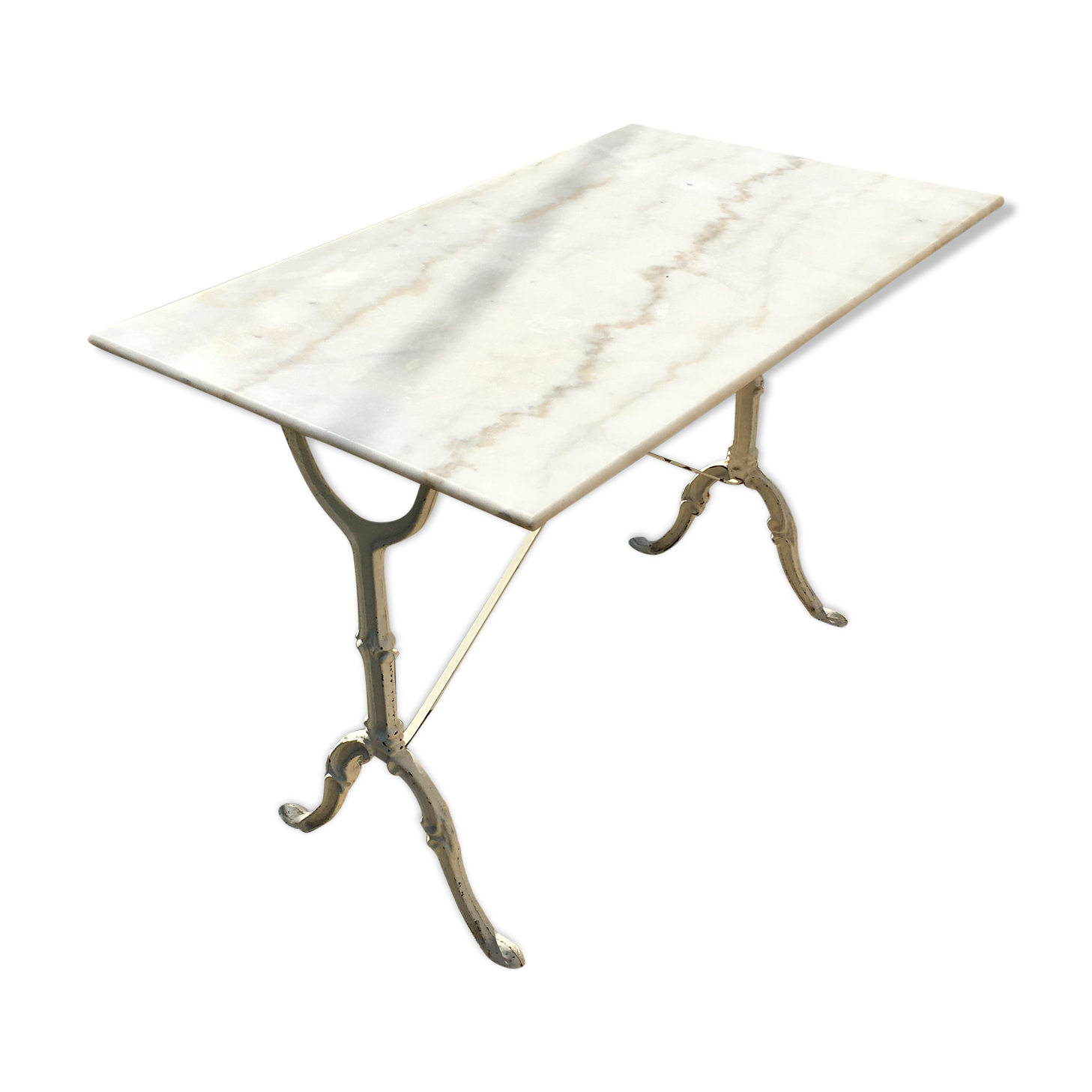 White marble bistro table