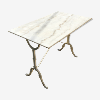 Table bistrot en marbre blanc