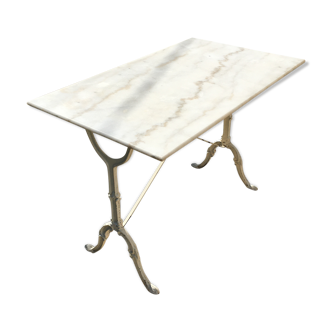 White marble bistro table