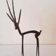 Trio gazelles and antelopes in brass and bronze