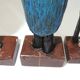 lot of three English soldiers in carved wood / vintage