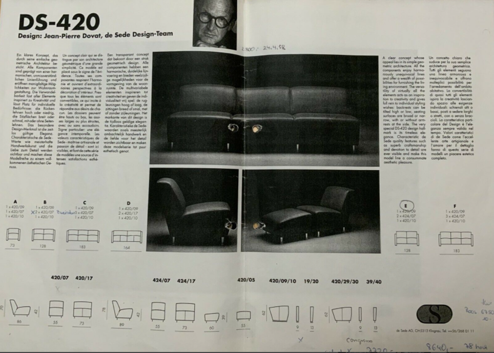 De Sede DS 420 leather armchair by Jean-Pierre Dovat