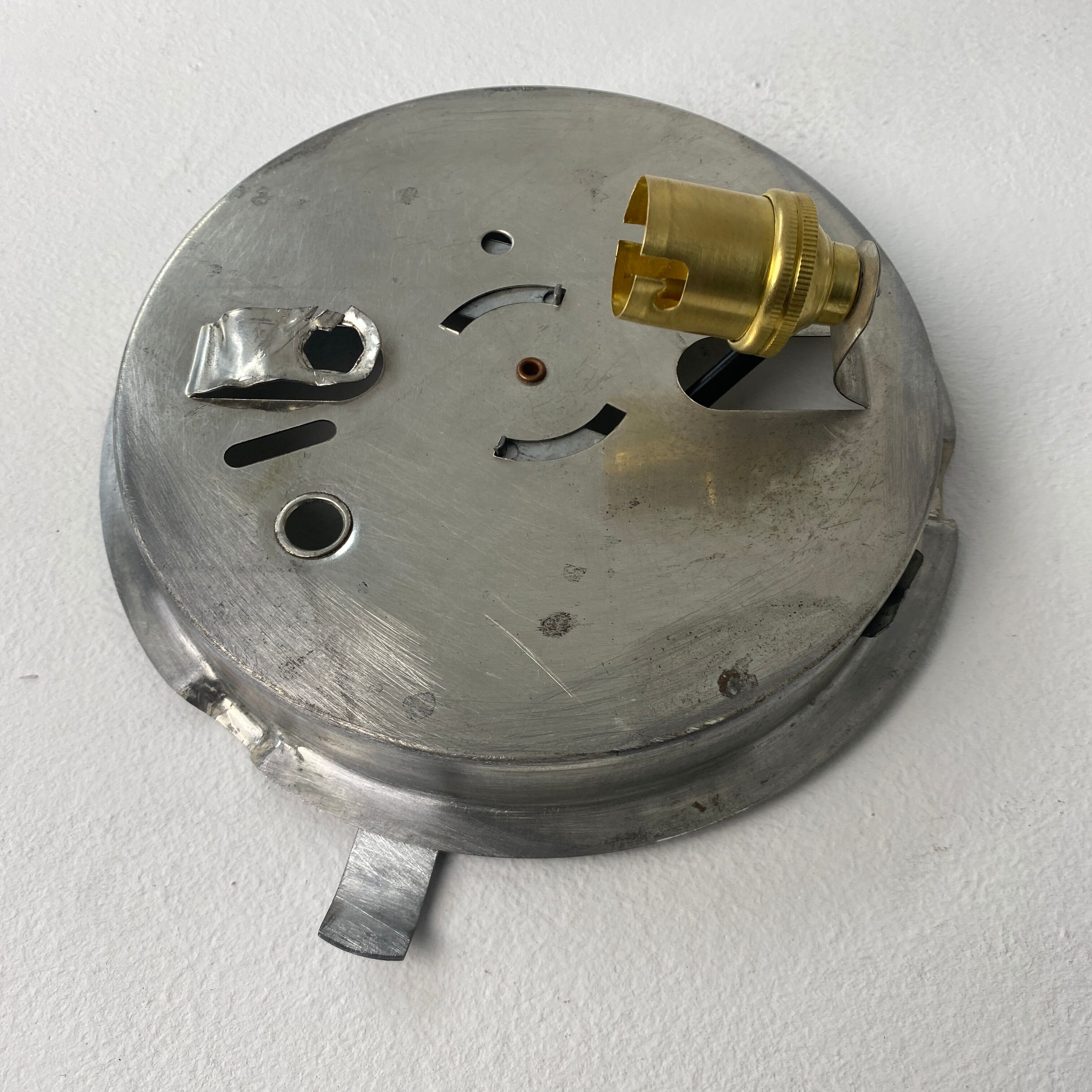 Pair of old vintage round wall lamps