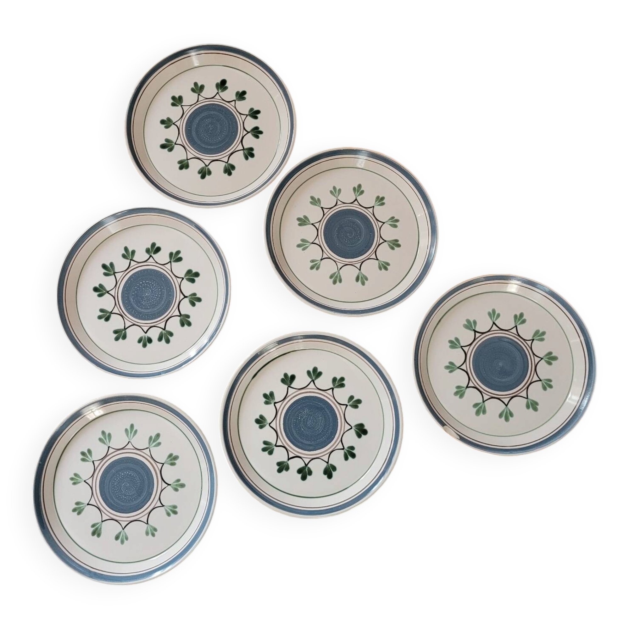 Lot no. 1 of 6 dessert plates MBFA Pornic