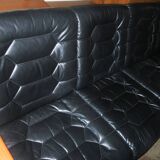 Danish 4-seater sofa with leather upholstery 244 cm, 1960s