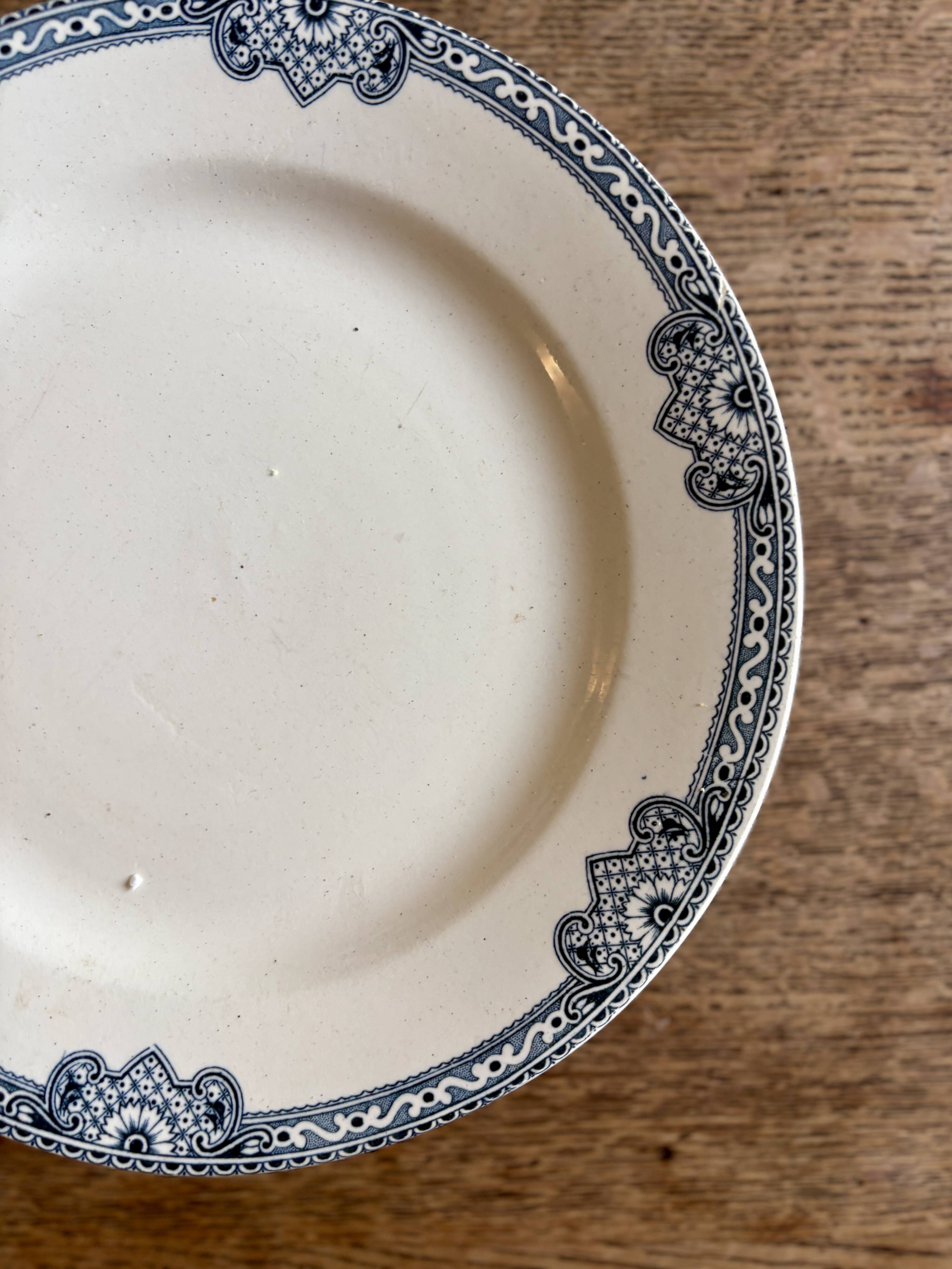 Compote dish - footed plate in ironstone model Jumièges from Salins