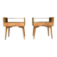 Many bedside tables, vintage, Scandinavian, light wood, 1960s.