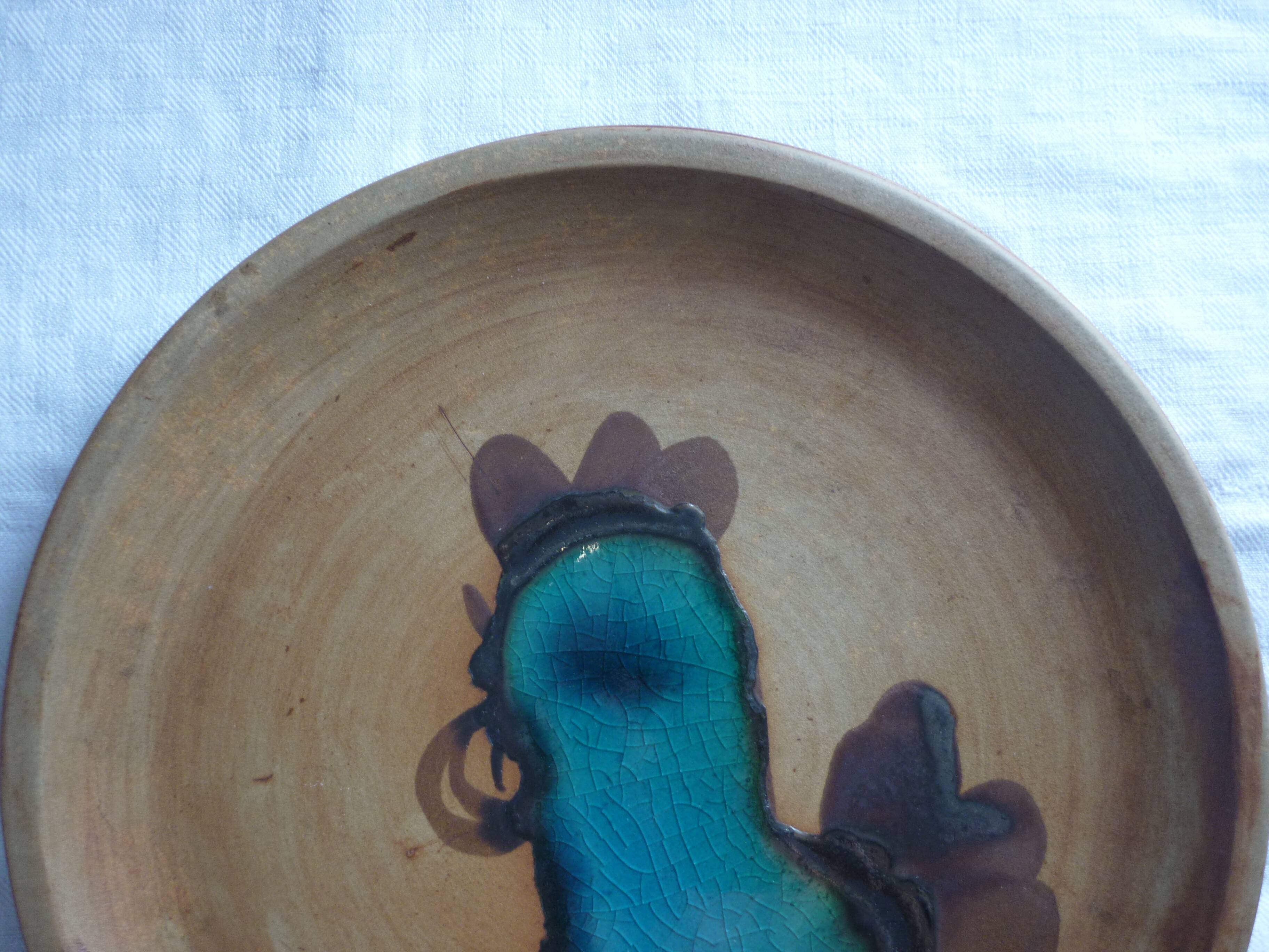 Vallauris pottery plate La Colombe