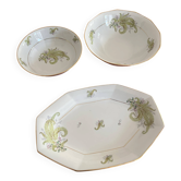 3 Limoges porcelain plates with a squirrel design.