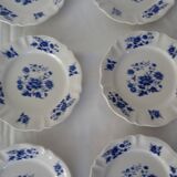 6 assiettes Sarreguemines Aubusson 429112 fleurs bleues faience