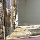 Antique Louis-Philippe Mirror, 19th Century, Shabby Silver Patina