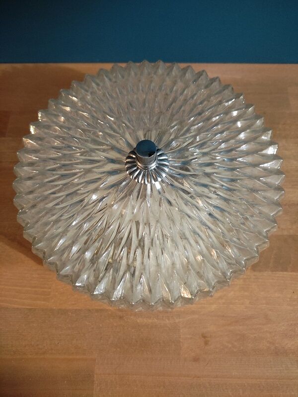 Ceiling lamp molded glass base chromed metal dp 012325
