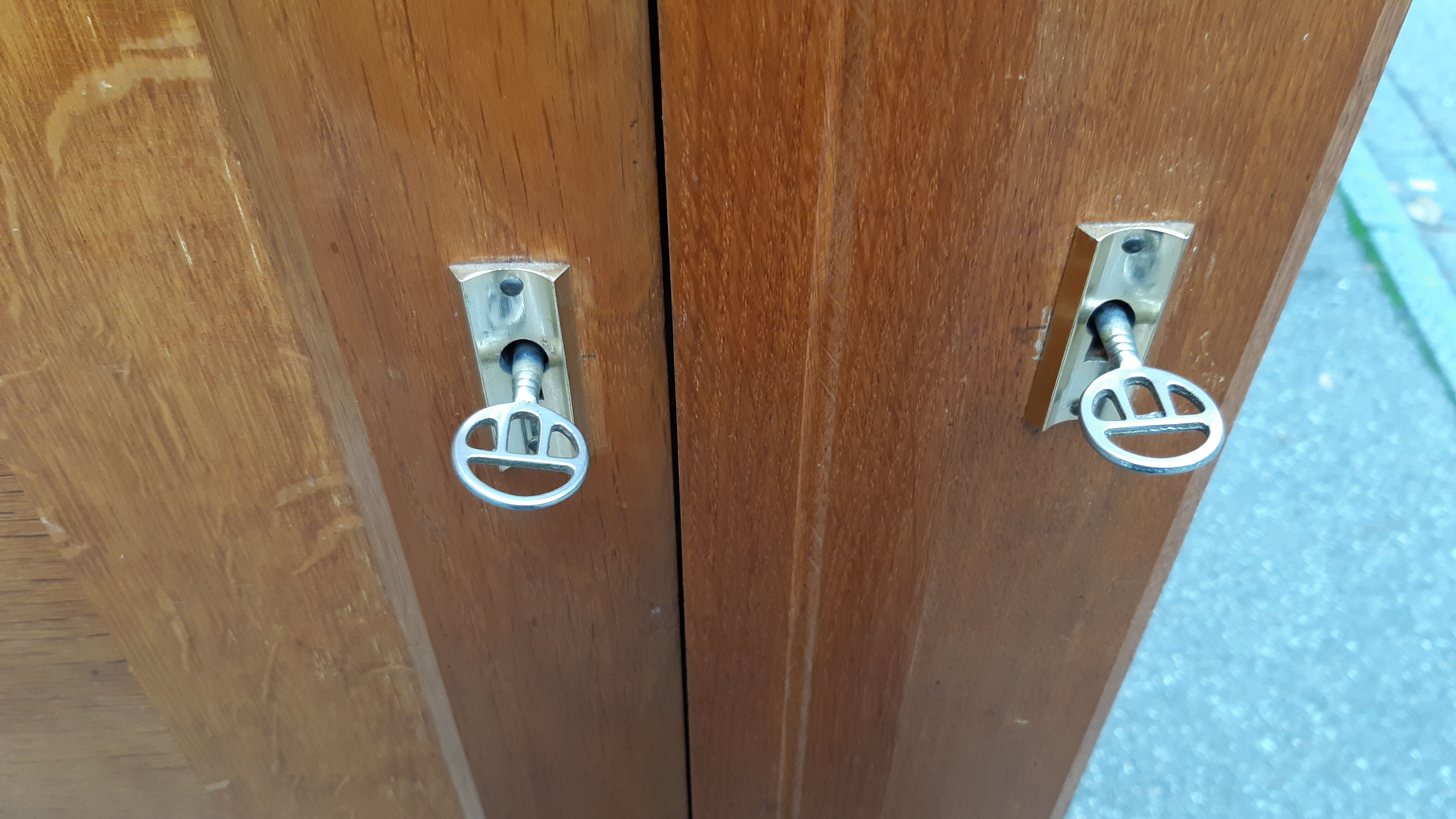 Parisian golden oak cabinet 1950