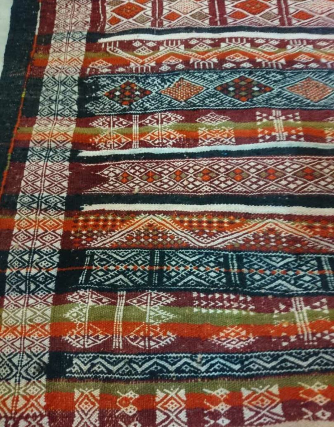 Carpet Berber kilim vintage 1970's handmade 145x250cm