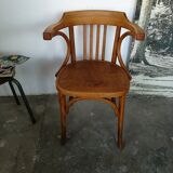 Curved wooden desk