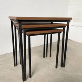 Modernist teak nesting tables from the 50s