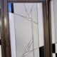 Paravent de style Art déco en bois et verre plombé