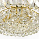 Bakalowits Vienna Grand Chandelier in Gilded Brass and Crystal Glass, Austria, 1970s