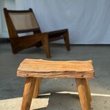 Small side table or stool in blond teak H:30 L43 l27