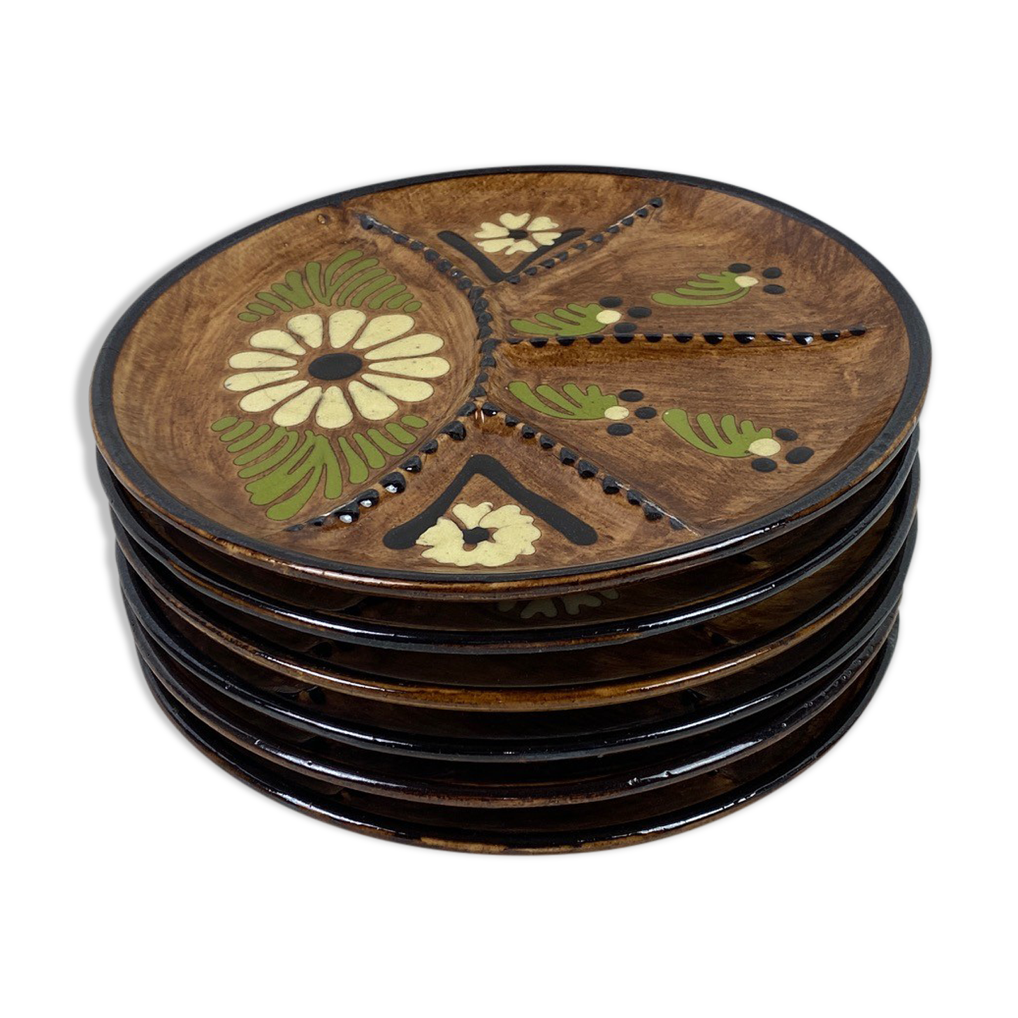 6 compartmentalized sandstone plates