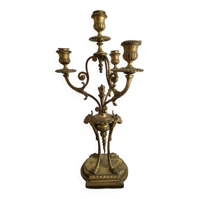 Candélabre 4 lumières en bronze ciselé style Louis XVI, France fin XIXᵉ s