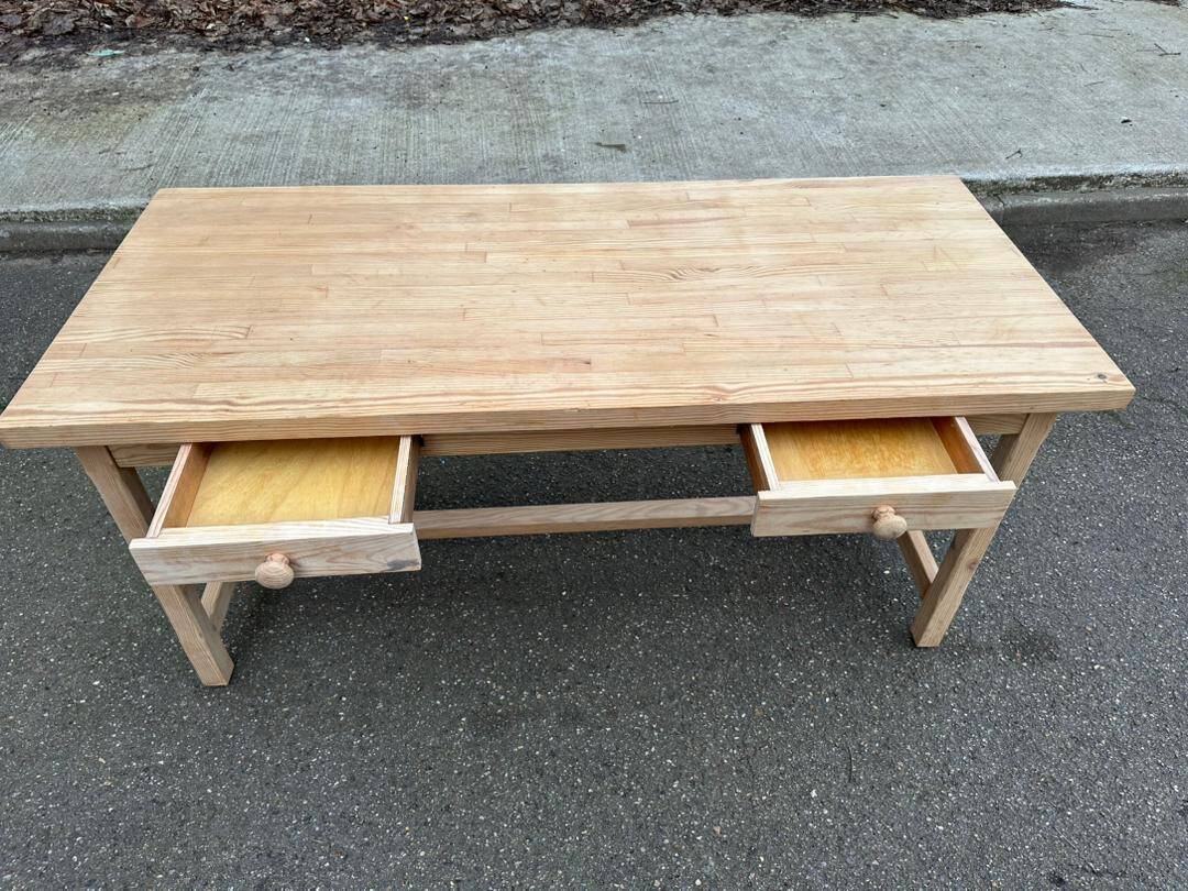 Renovated farmhouse dining table in solid wood 160cm XXth century